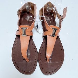 GAP orange tan leather strappy sandals size 6